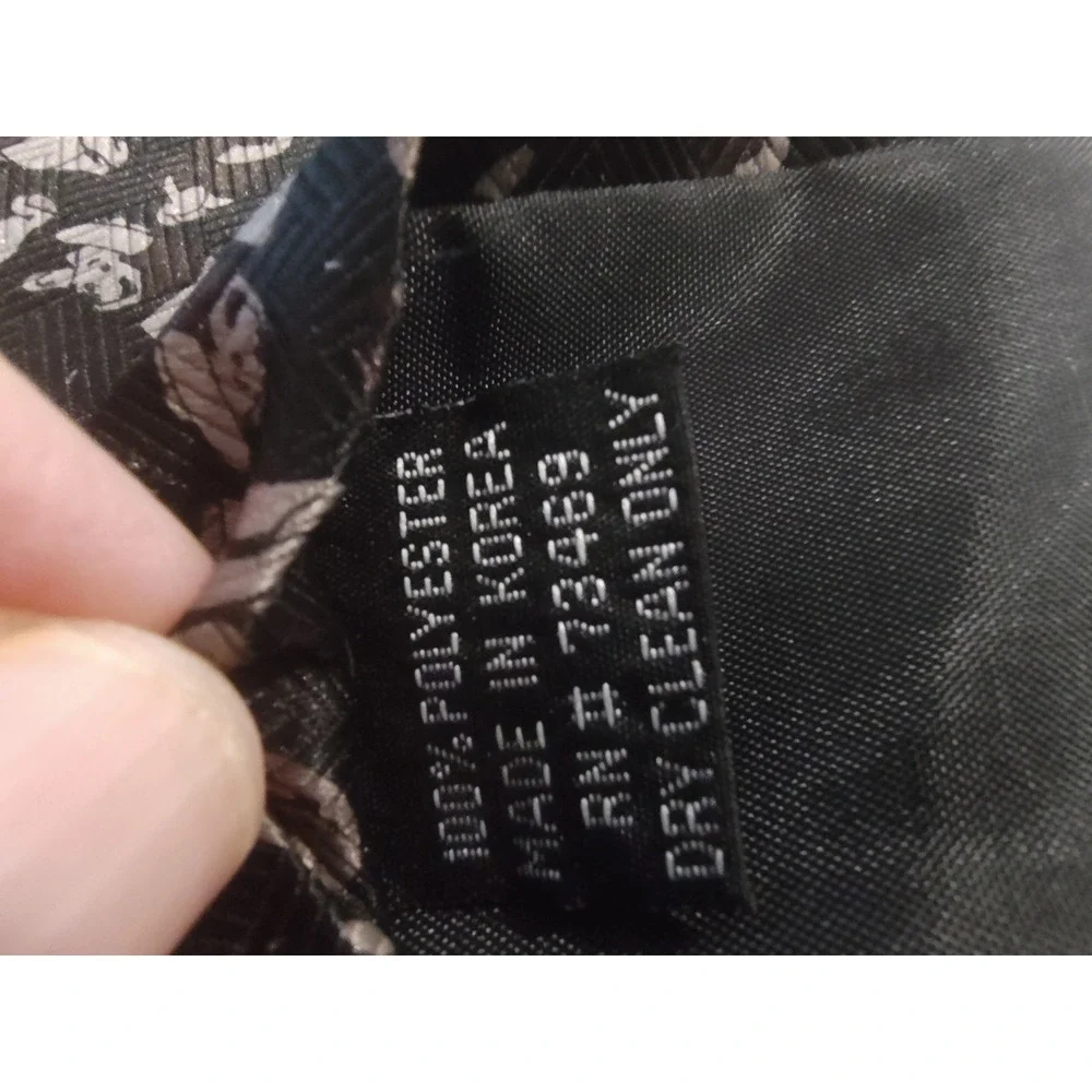Disney Winnie the Pooh Mens Necktie Black Grey Character Print Silk Look Tie